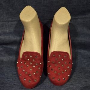 Cato Red Flat Shoes Size 8W